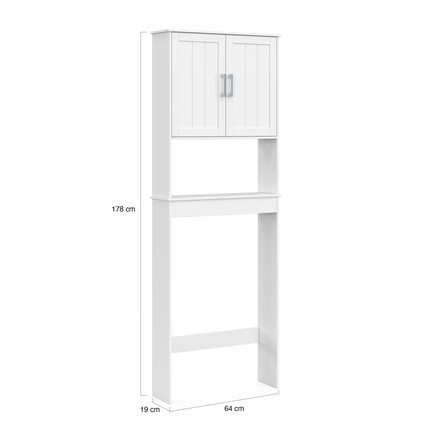 Meuble étagère dessus WC WALDO placard bois blanc