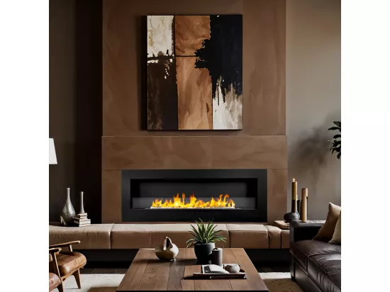 Cheminée bioéthanol murale cheminée bio 120x40 SIENA 120 Noir