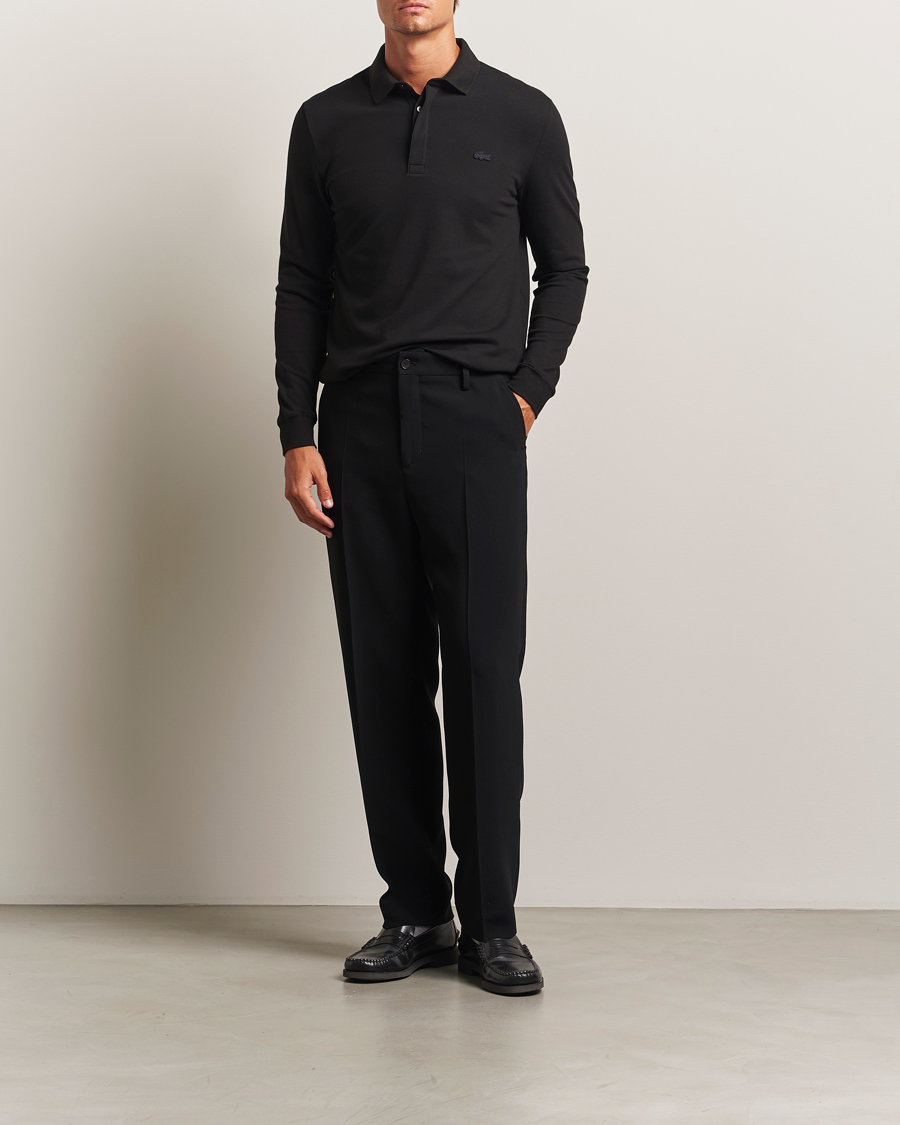 Lacoste Paris Long Sleeve Polo Piké Black