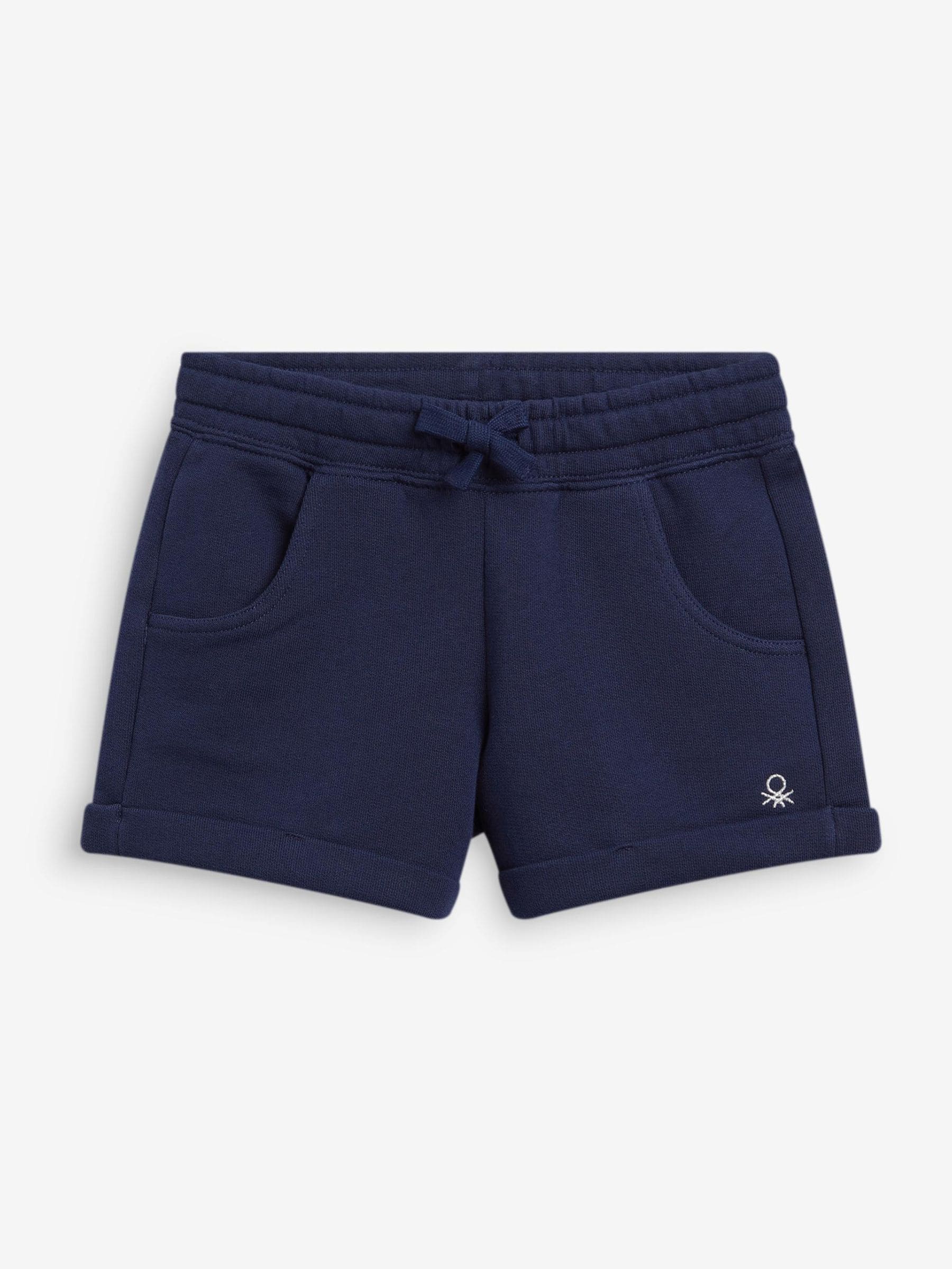 Marineblauw - Benetton 100% katoenen jersey shorts voor meisjes