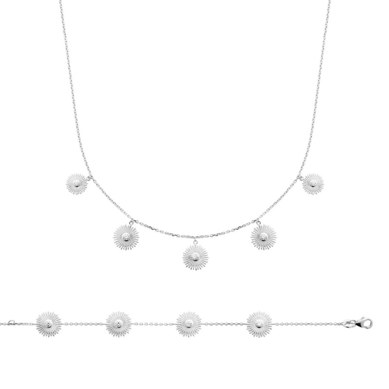 Collier Femme - Argent 925 - Oxyde de zirconium - Longueur : 45 cm