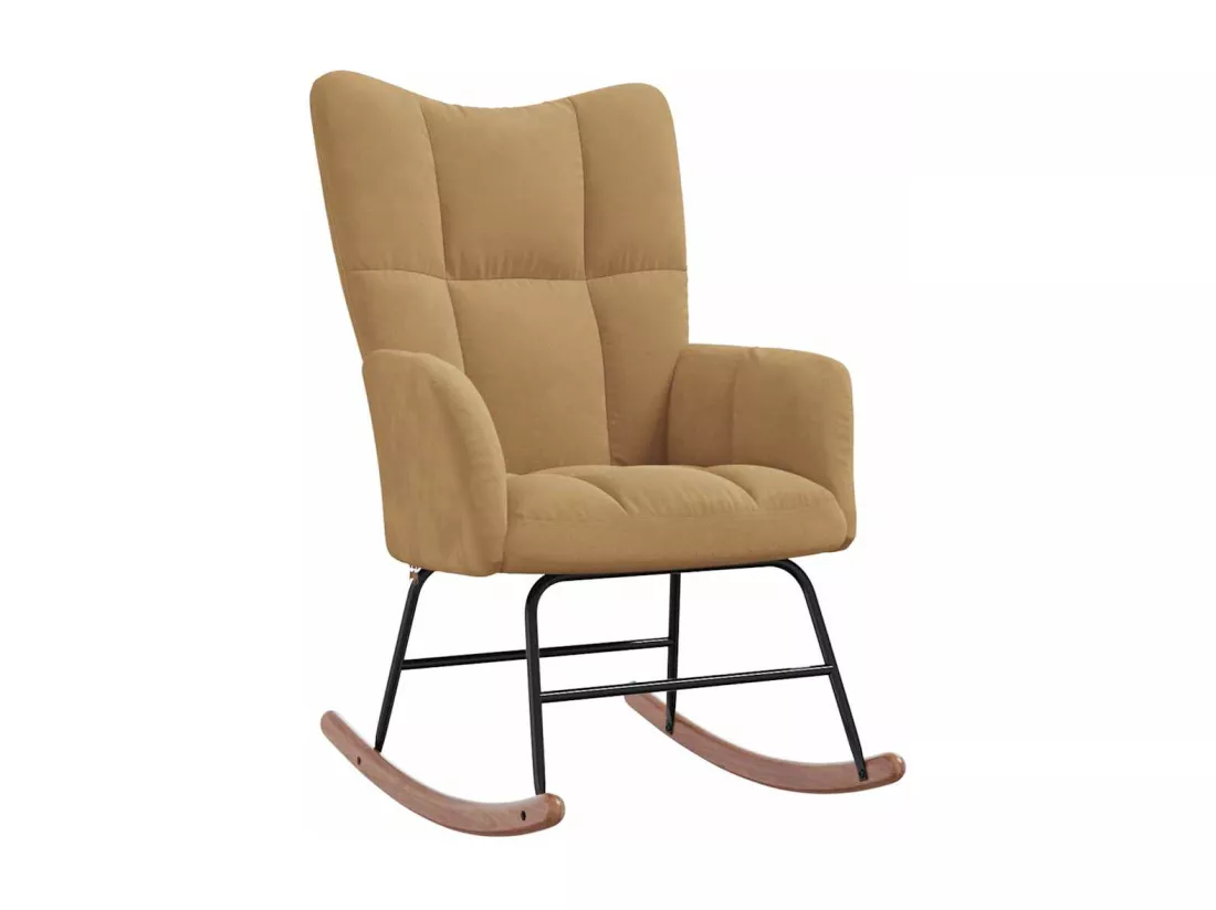 Chaise à bascule Marron Velours