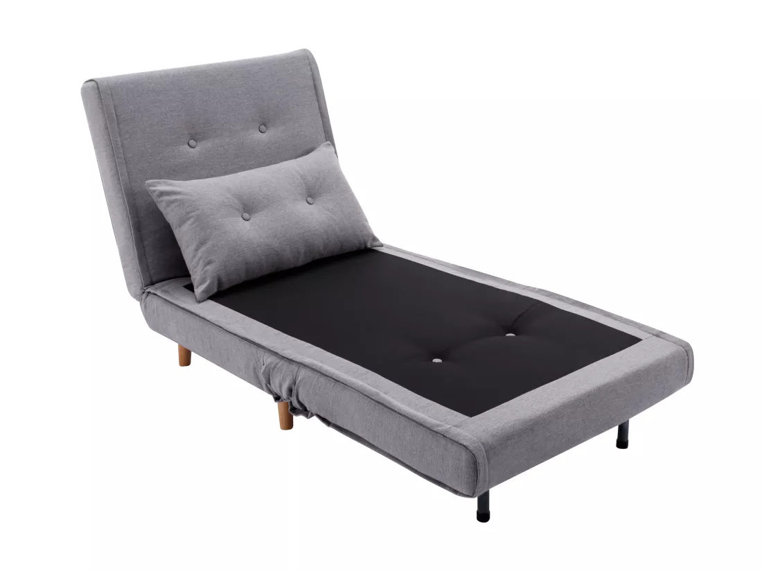 Fauteuil convertible en tissu gris clair URIBIA