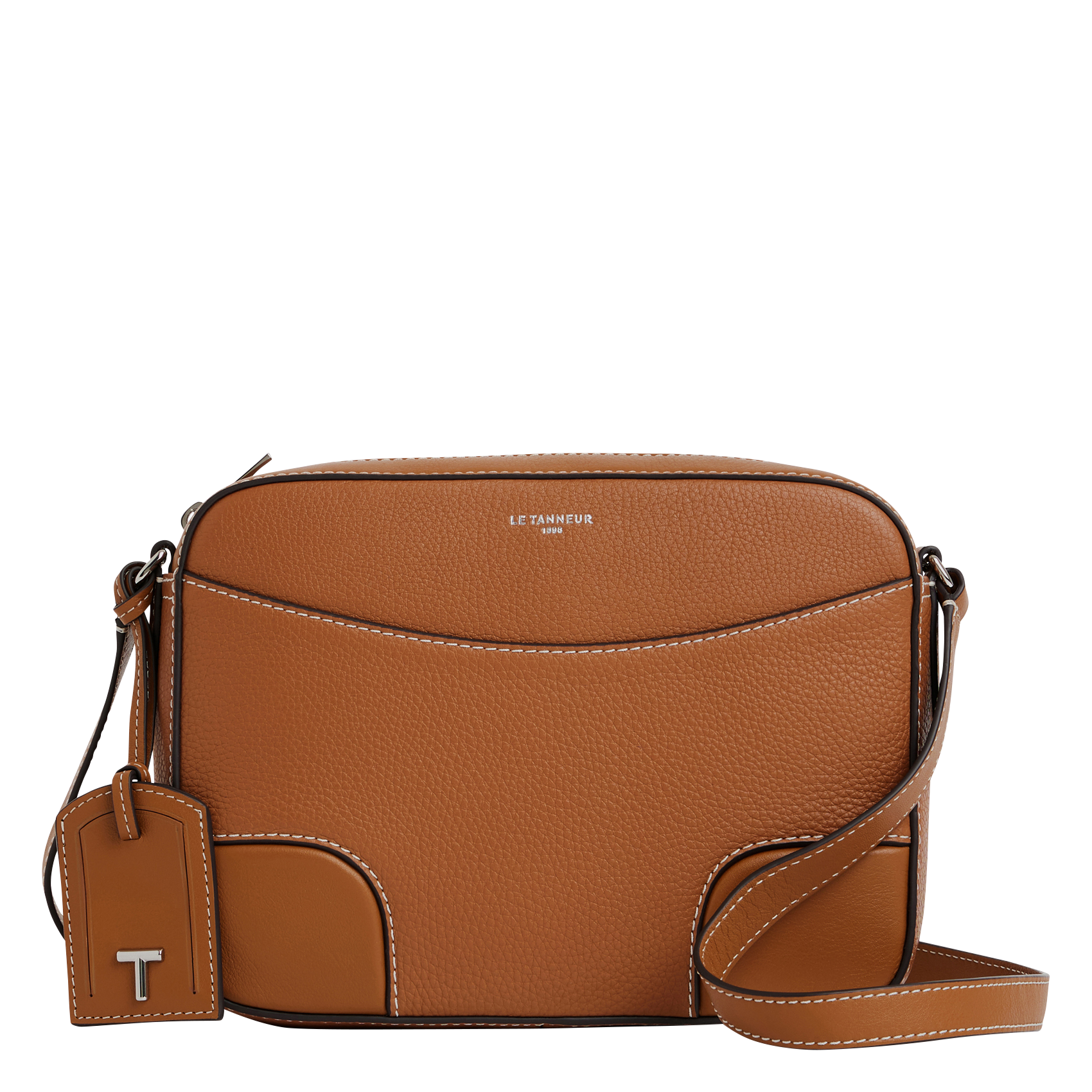 ROMY - Sac bandoulière en cuir grainé| Marron