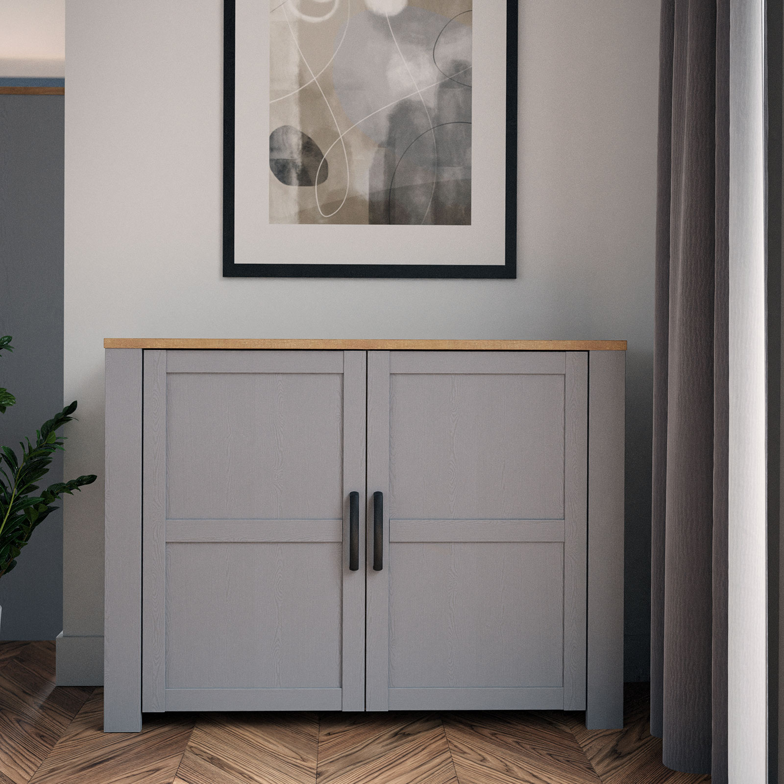 Kommode - Eiche grau - Riviera Eiche - 116 cm breit