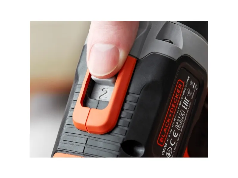 BLACK DECKER BCD003C2K - Hammerbor - ledningfri - 2-hastigheders 10 mm - 45 N·m - 2 batterier - 18 V