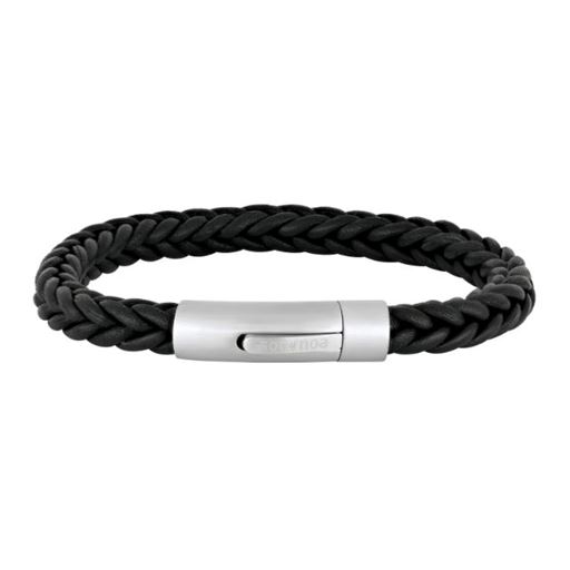 Son of Noa Flettet Læder Armbånd, Sort, 23 cm