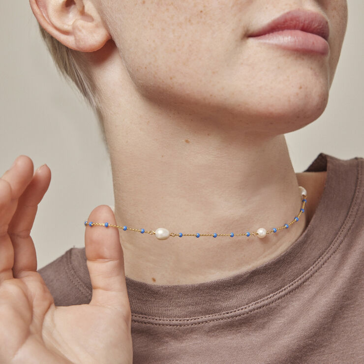 ENAMEL Copenhagen Necklace, Lola Perlita Cornflower