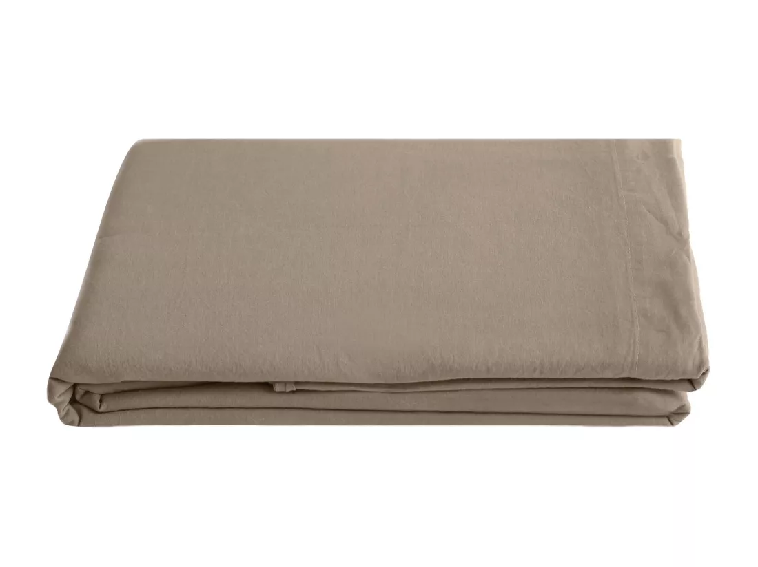 Drap plat 240x290 cm pur coton collection PALACE marron camel
