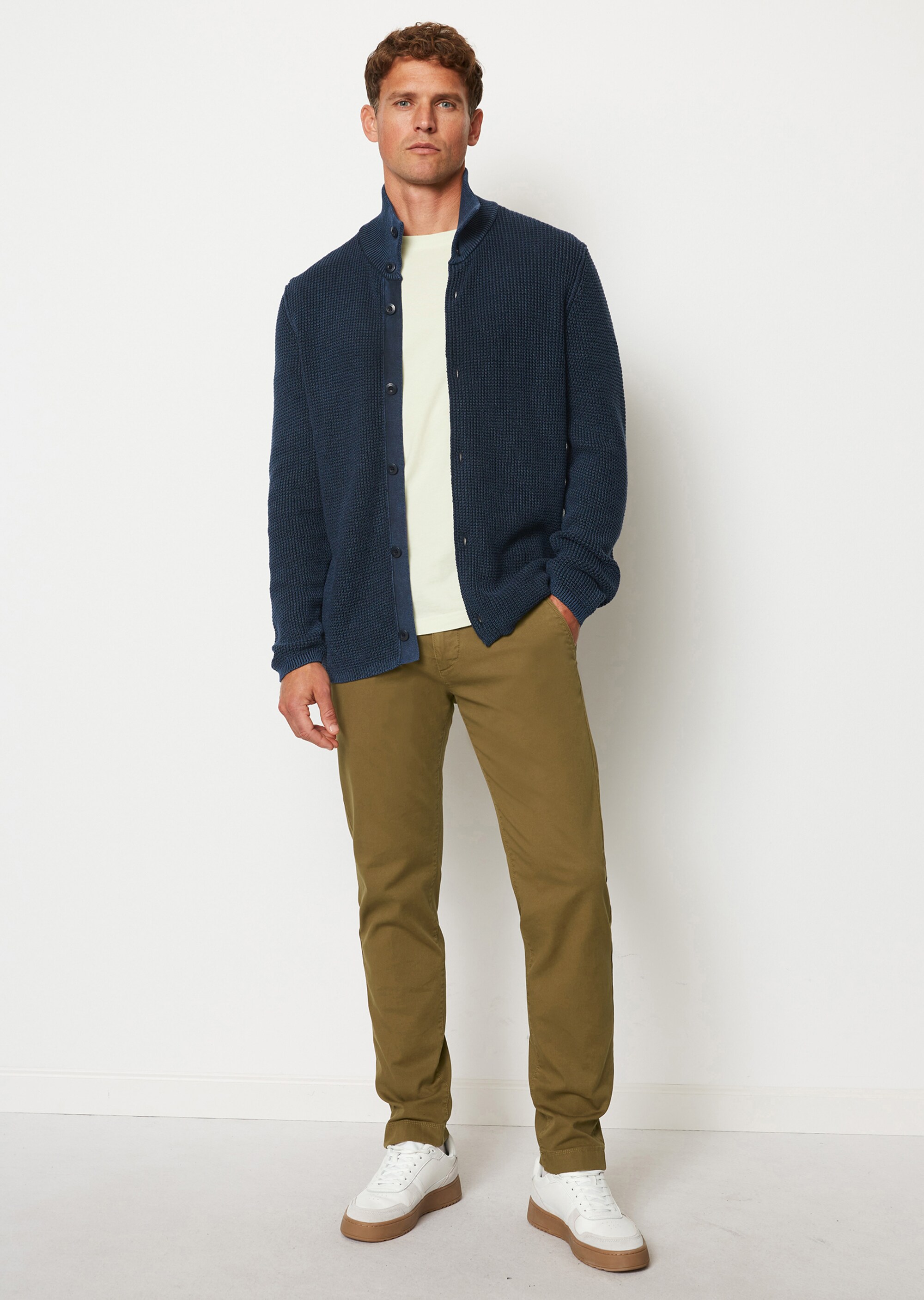 Strickjacke regular aus Bio-Baumwolle mit Struktur