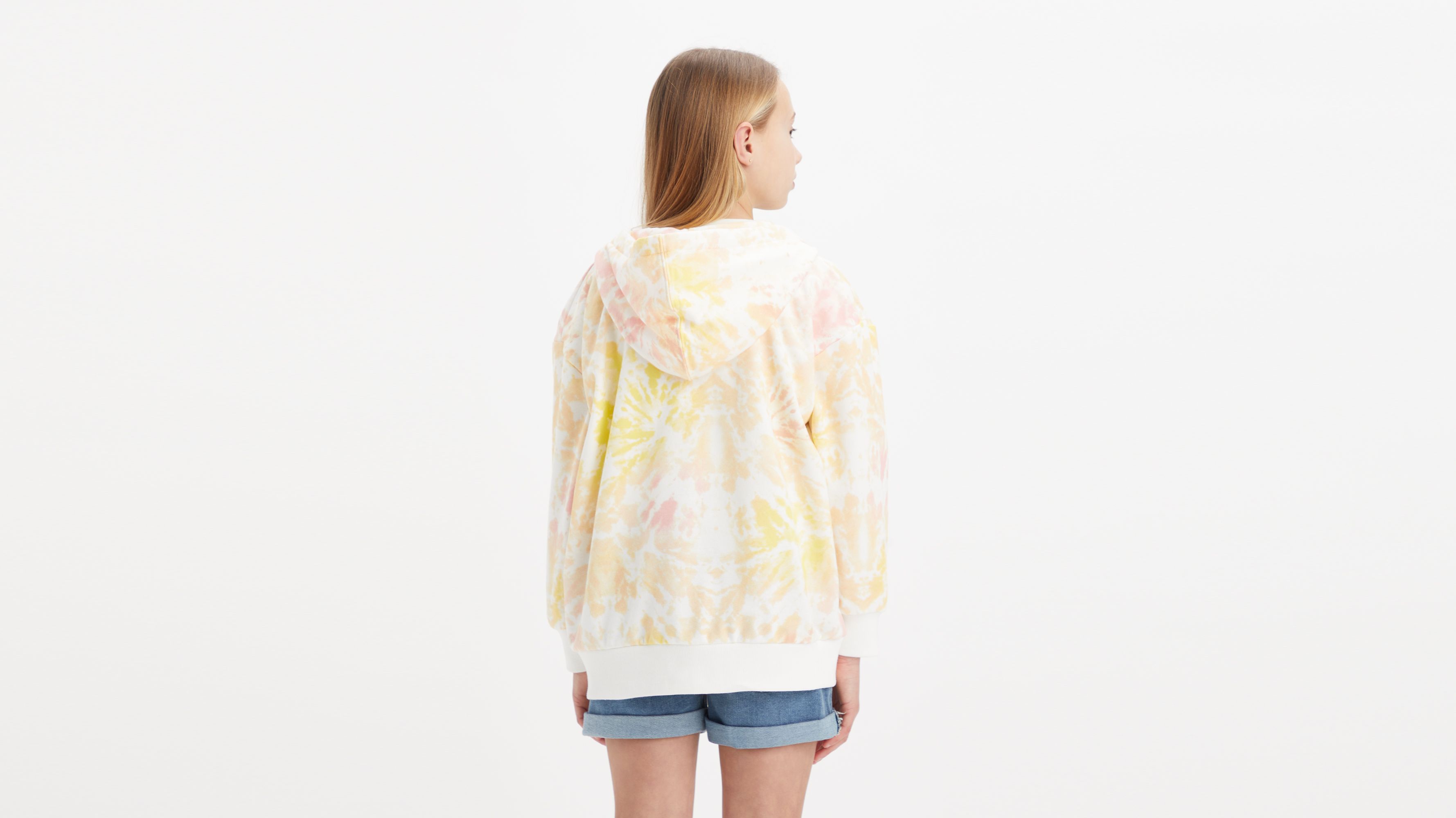 Sweat à capuche zip intégral oversize - White Alyssum - Blanc