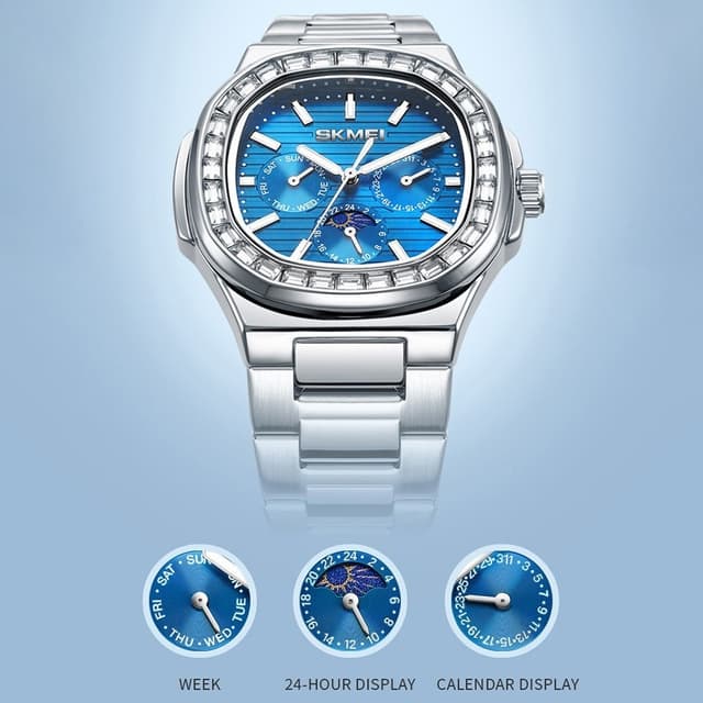 SKMEI Clock Business Herre Quartz Watch Zircon Fashion Armbåndsur