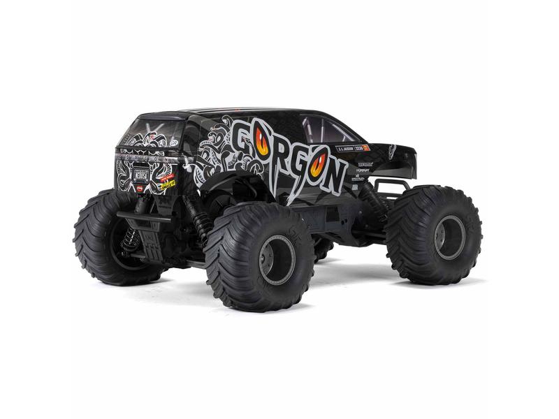 Arrma Monster Truck Gorgon MEGA 550 RWD Schwarz, Bausatz, 1 2WD Monstertruck mit Heckantrieb – Bausatz mit Elektronik & Akku
