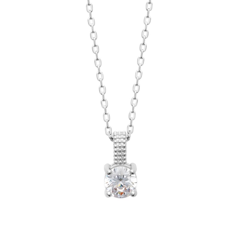 Collier Femme - Argent 925 - Oxyde de zirconium - Longueur : 45 cm