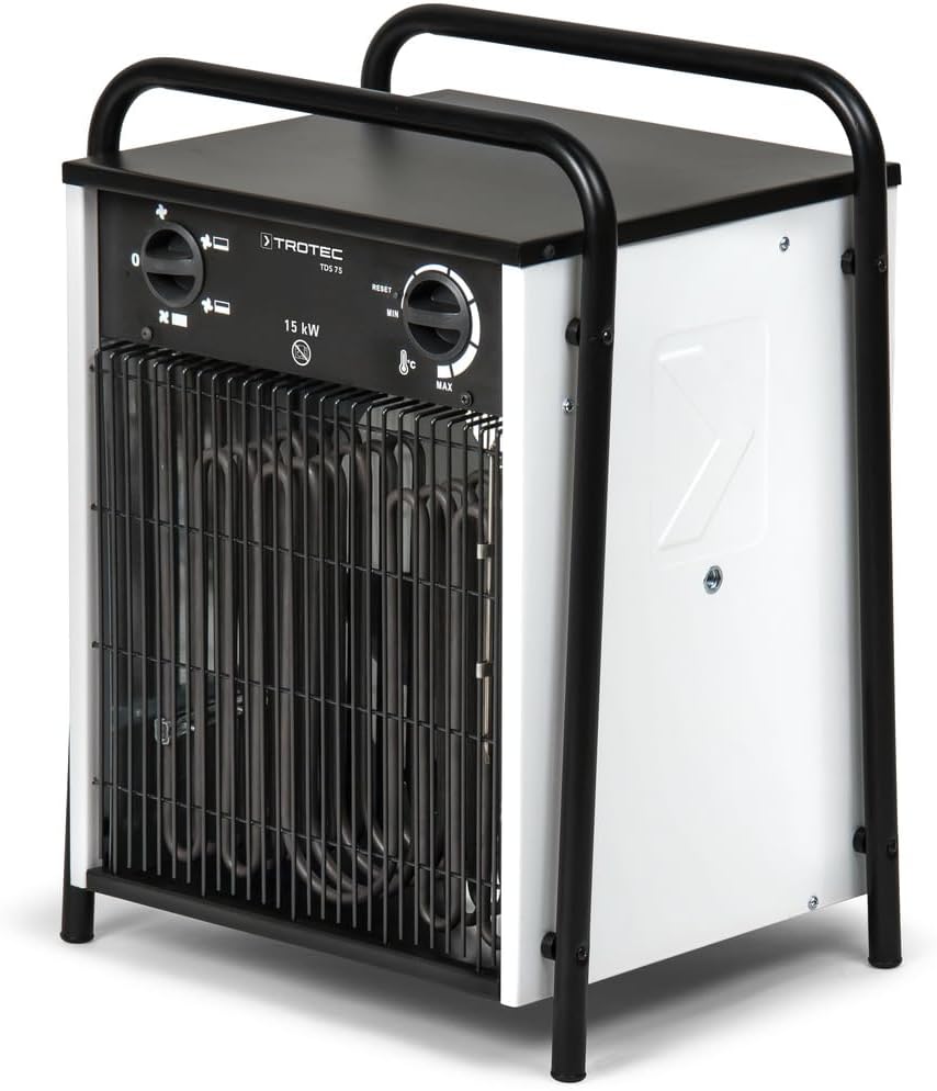 TROTEC Elektro Heizlüfter TDS 75 – Heizleistung 5 kW / 10 kW / 15 kW – Bauheizer Luftmenge 1.293 m³/h – Heizgebläse