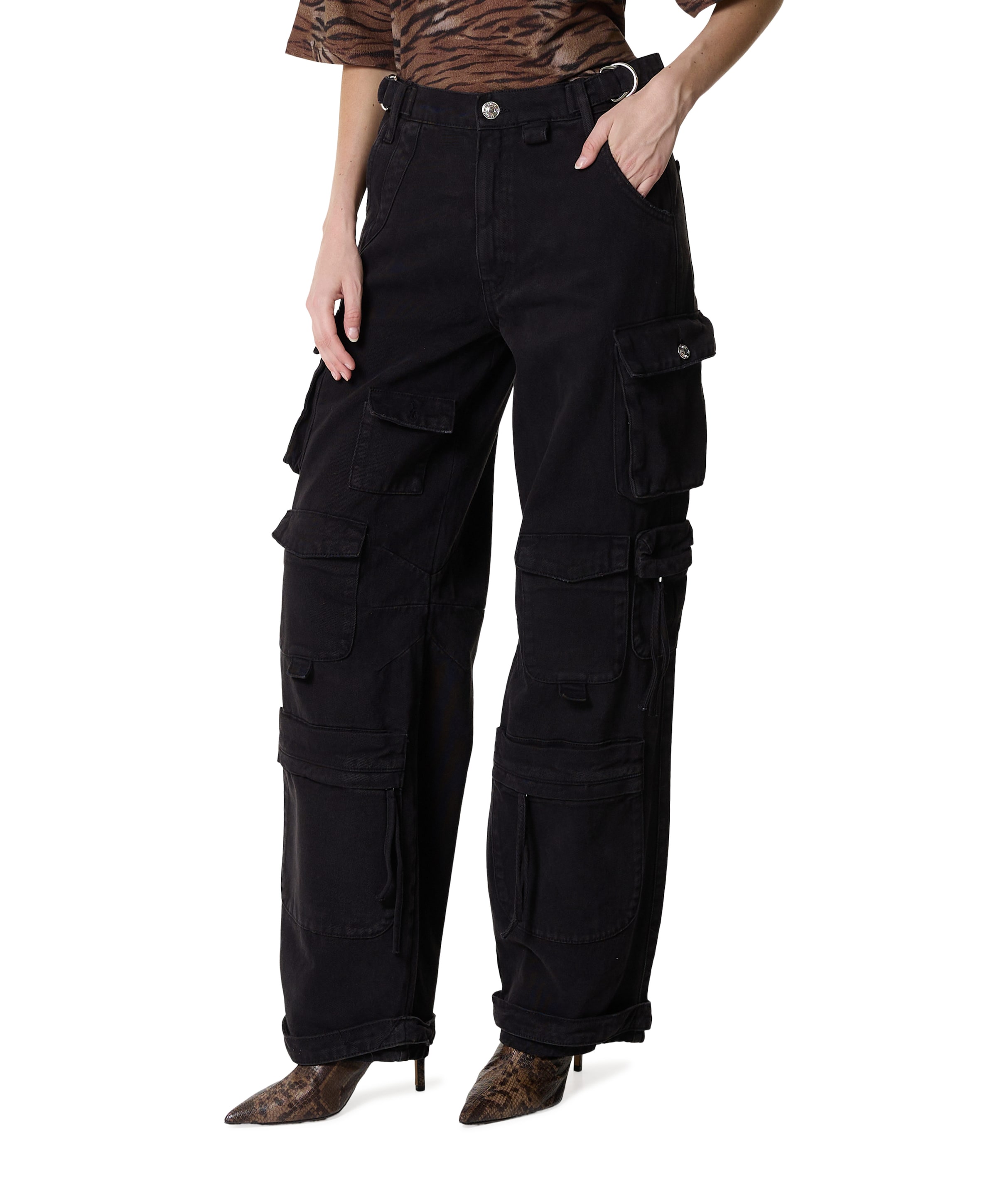 Stieglitz Franca Balloon Cargo dames jeans zwart