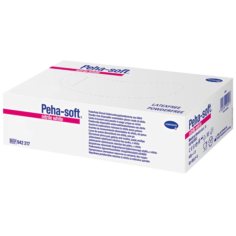 Peha-soft® nitrile white puderfrei unsteril Untersuchungshandschuhe Gr. XS 5 - 6