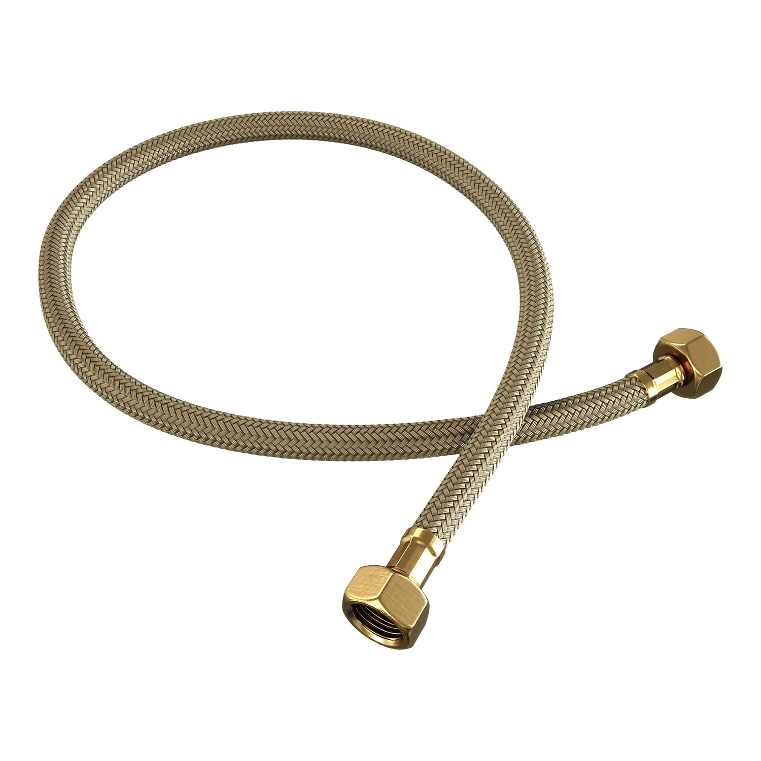 Brauer Gold Carving hoekstopkraan compleet met slang goud geborsteld PVD
