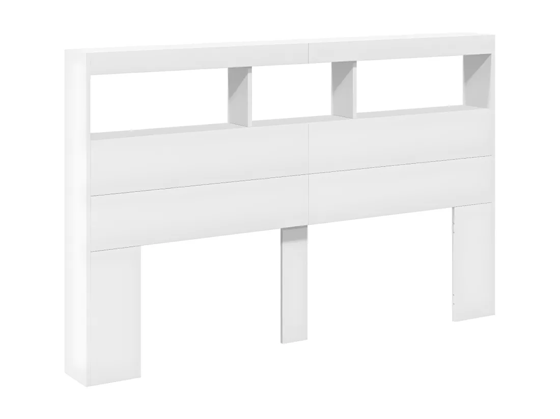 Armoire tête de lit avec LED blanc 160x17x102 cm