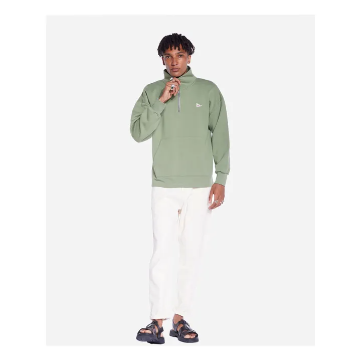 Olow Sweat Zippé Bernex Coton Bio | Sauge