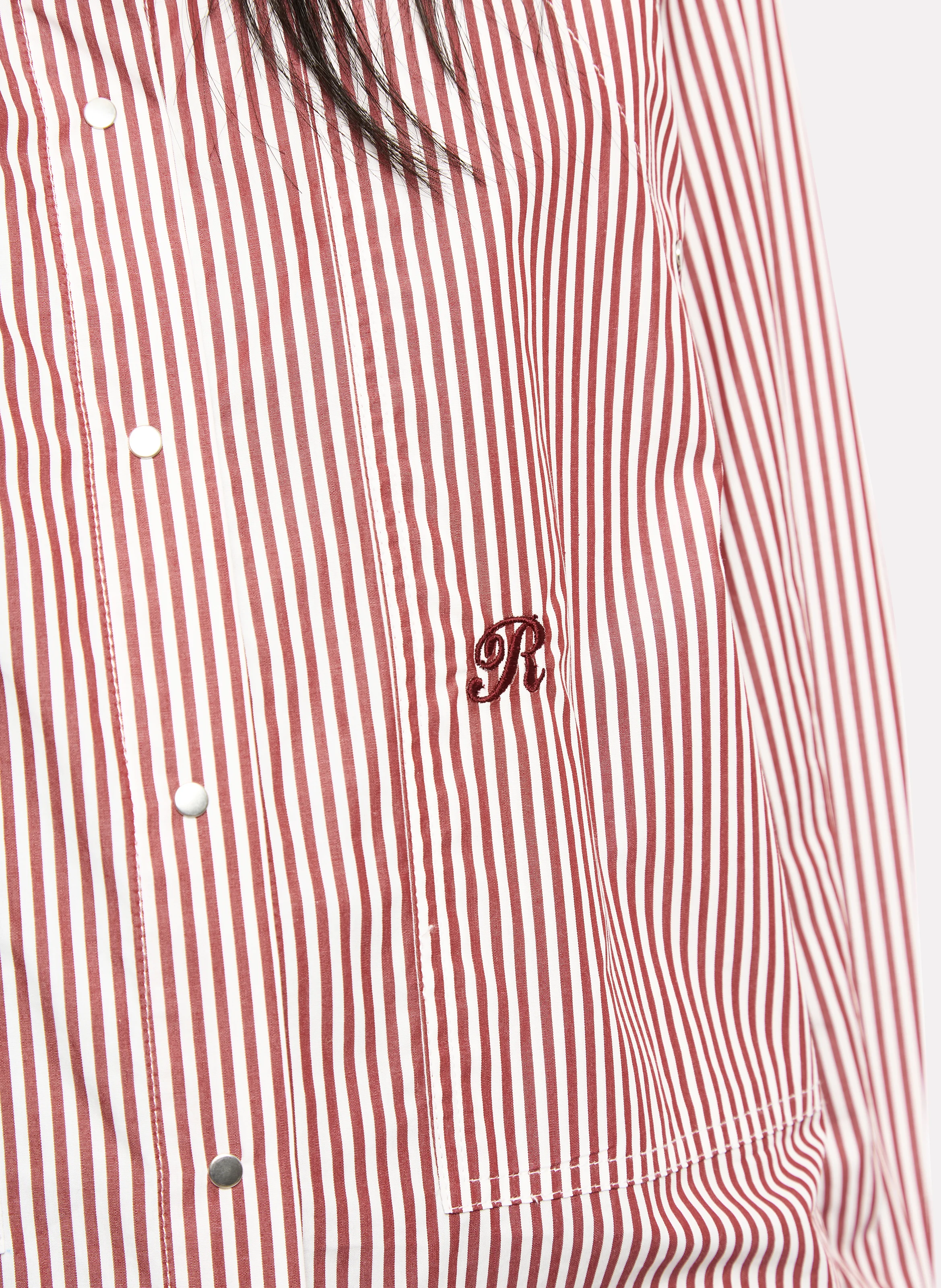 ANGELE - Chemise oversize col classique en coton | Marron