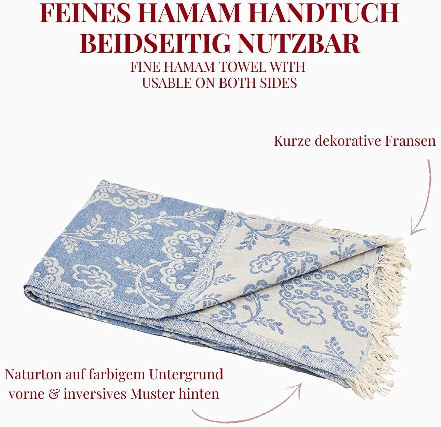 Carenesse Hamamtuch Paisley floral 90*175 cm blau