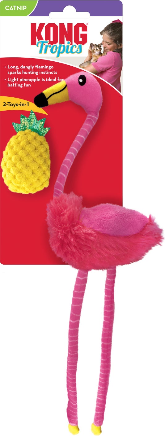 Kong kattenspeelgoed Tropicsflamingo 30 x 31 x 15 cm