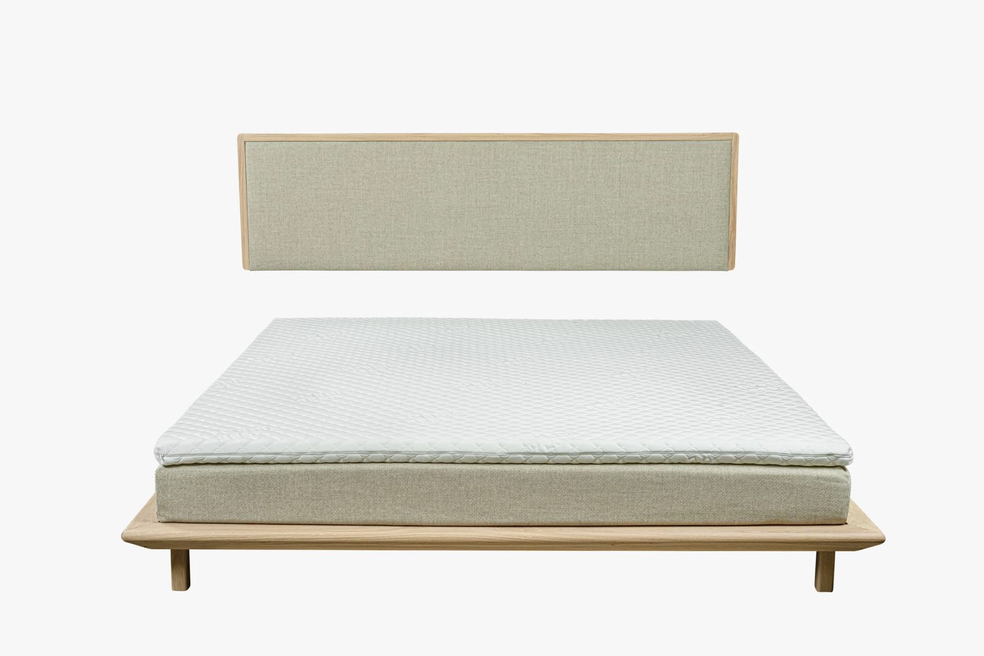 Seng hvitoljet eik beige - 180x200 cm