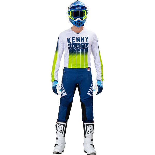 Kenny - Maillot Performance Stripes Blanc / Navy / Vert