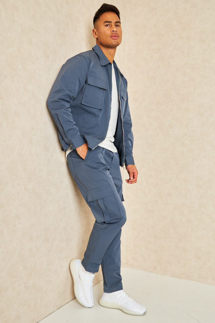 Ensemble gris foncé veste + pantalon cargo