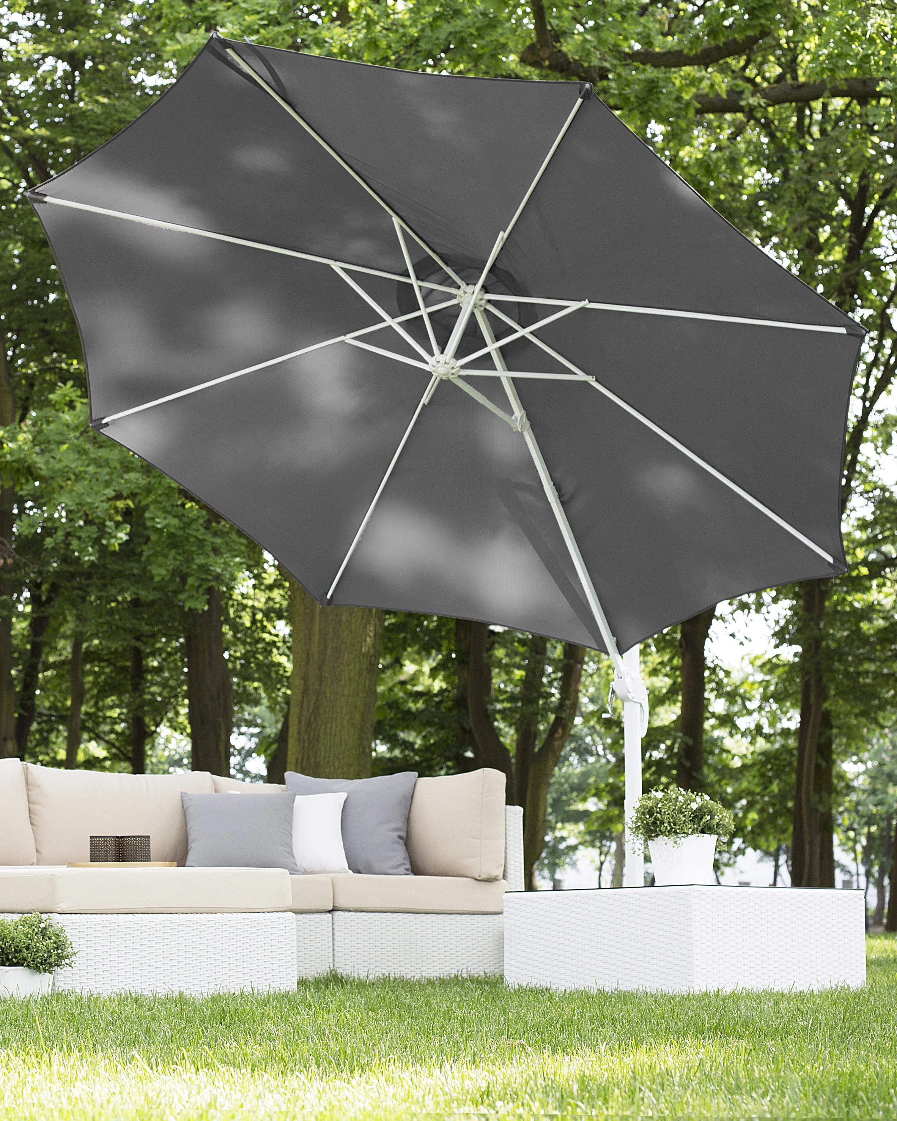 Zweefparasol 300 cm SAVONA Grijs Donkergrijs