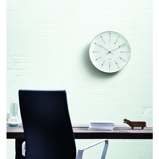 Arne Jacobsen Bankers Vægur, Hvid, Ø21 cm
