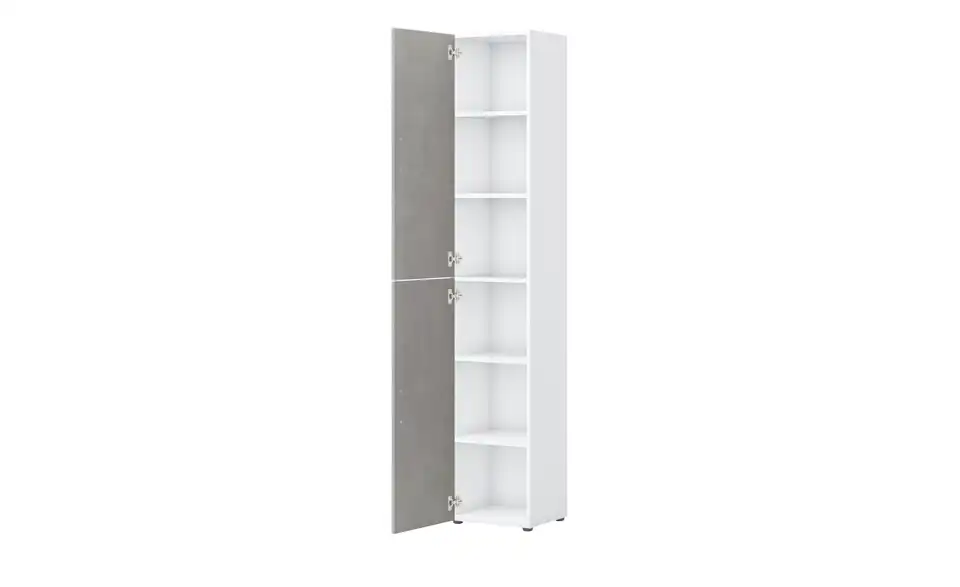 Aktenschrank Kasai 2 Türen Grau, Weiß