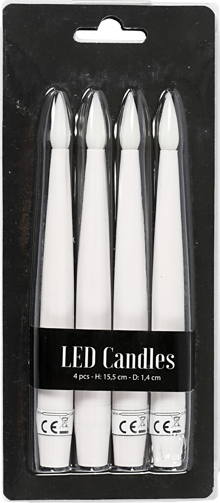 Led Juletræslys - H 15,5 CM - Ø 14 MM - 4 Stk
