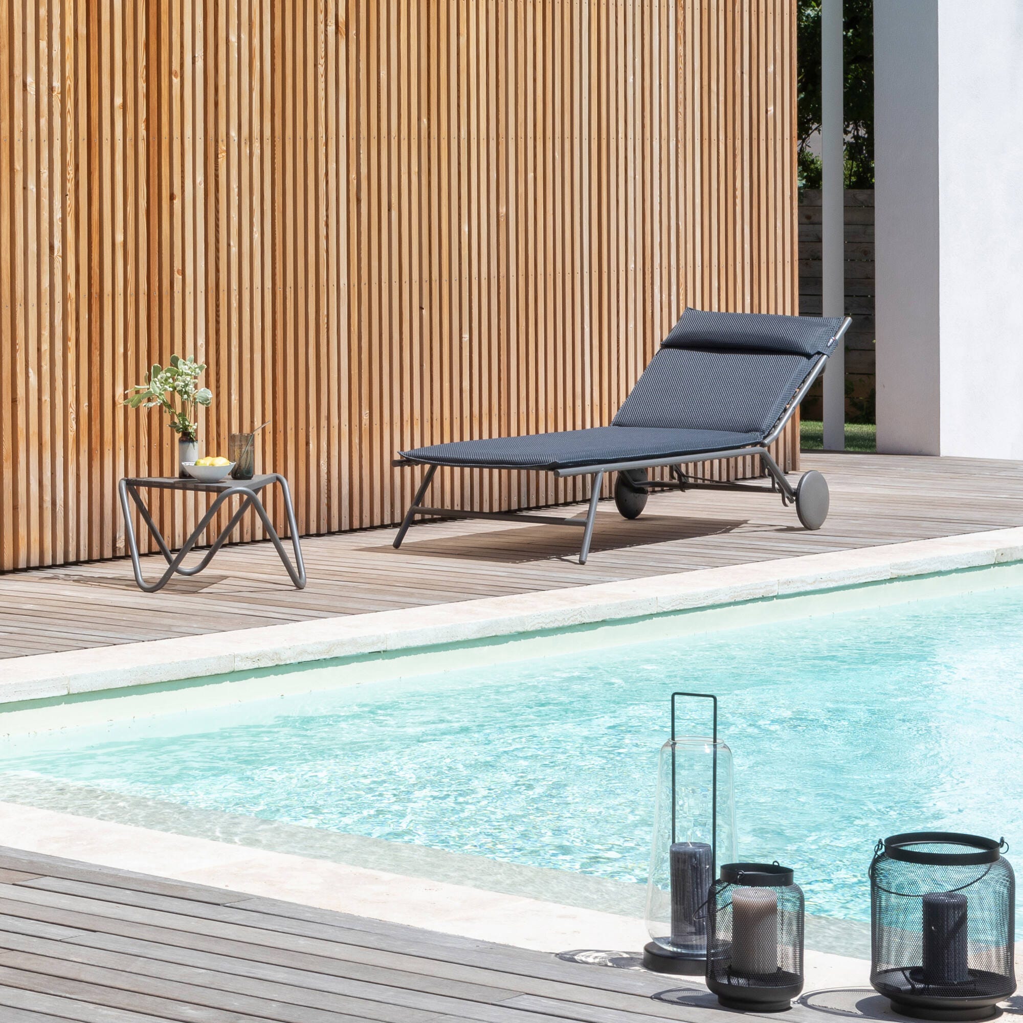 Gepolsterte Sonnenliege Miami II BeComfort® Grau Dark Grey