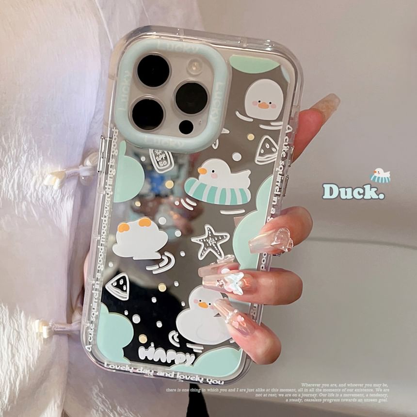 Rockit - Eend Gespiegeld Telefoonhoesje - iPhone 15 Pro Max / 15 Pro / 15 Plus / 15