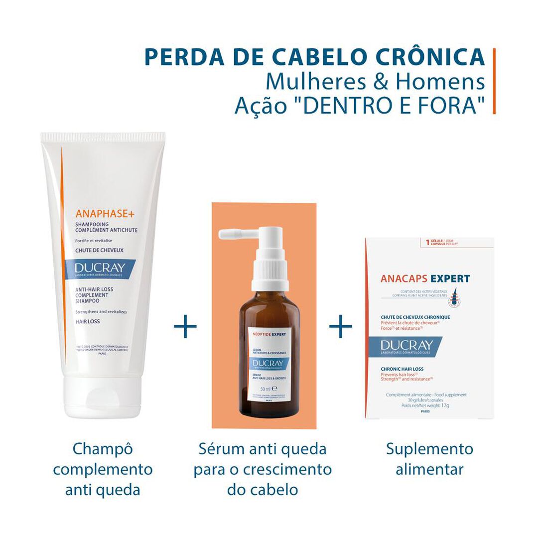 Cápsulas Queda Cabelo Crónica Anacaps Expert - 90un