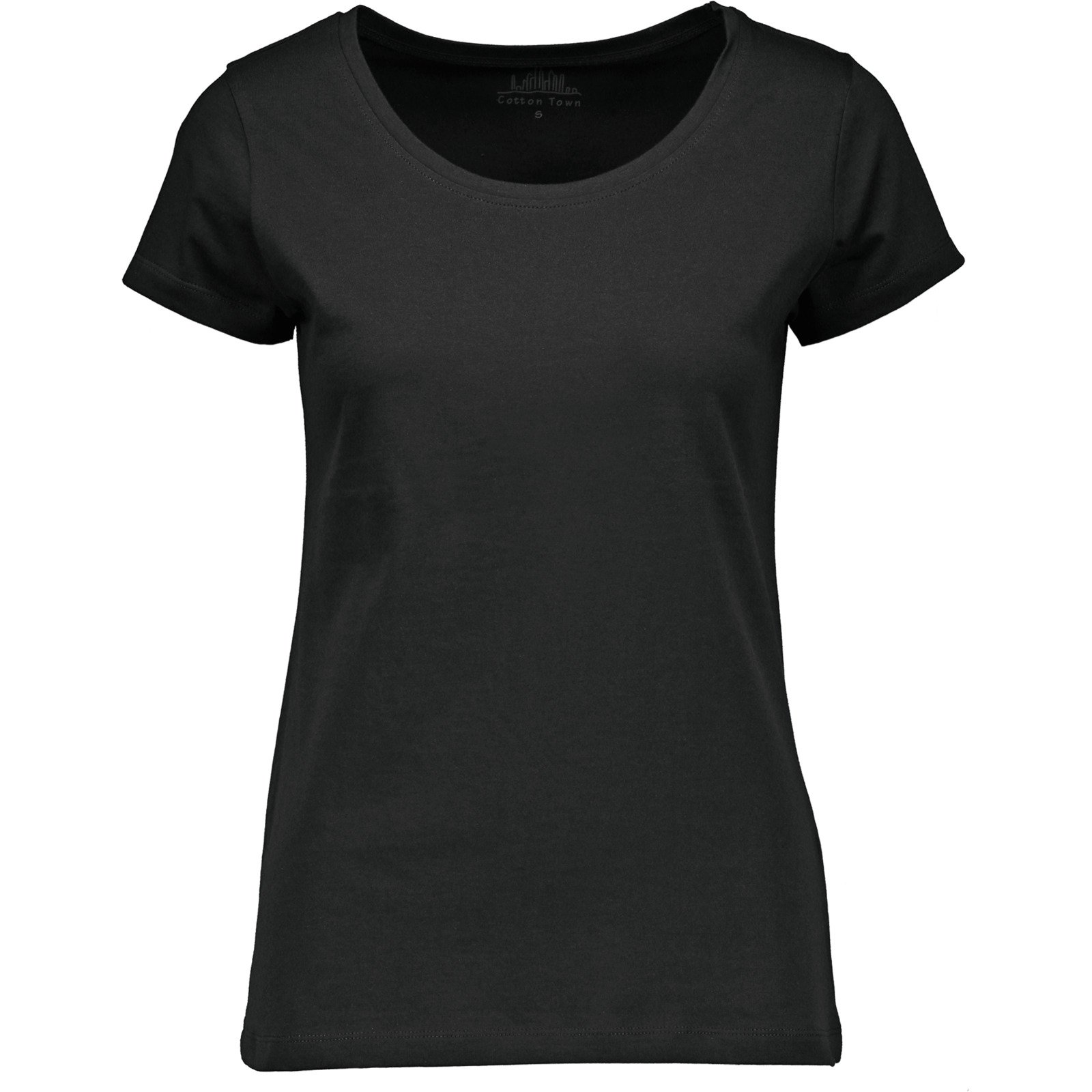 Damen-T-Shirt kurzarm rundhals schwarz