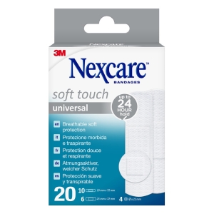 3M NEXCARE Pflaster Soft Touch 3 Grössen, 20 Stück