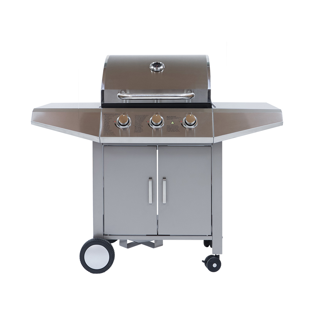 Mr.Grill 3 Brenner Chromstahl Gasgrill, inkl Gasschlauch und -Regler