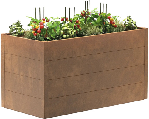Klassieke verhoogde tuinbak GUARDI maat M 140 x 70 x 76 cm cortenstaal