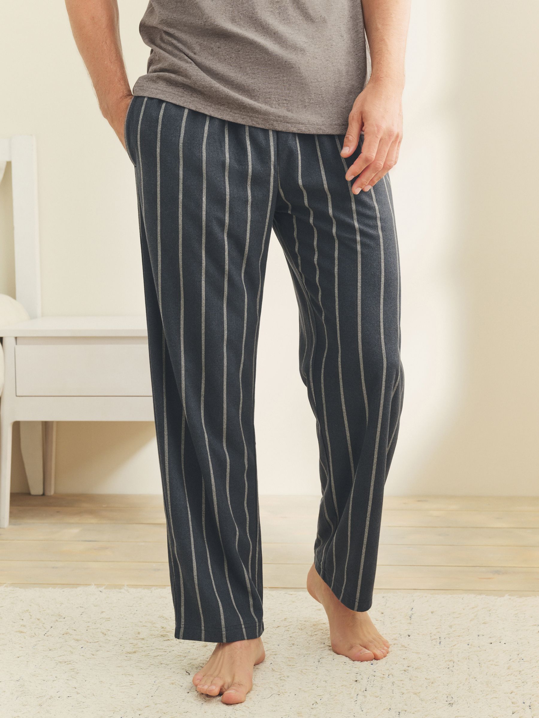 Zwart-neutraal gestreept - Motionflex Behaaglijke Pyjama Set met Korte Mouwen