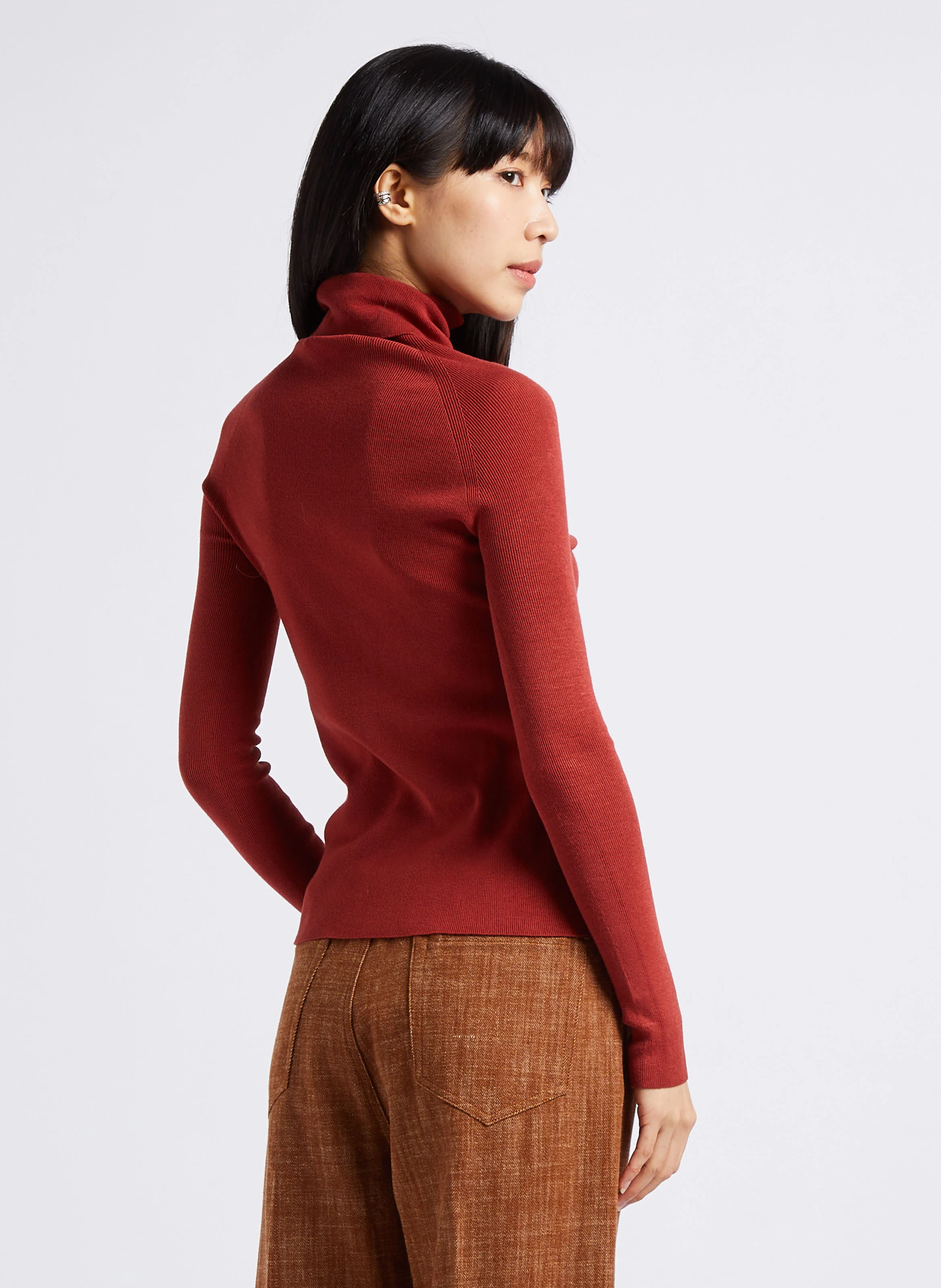 GINKO - Pull moulant à col roulé | Rose