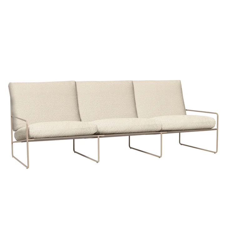Ferm Living - Desert Outdoor 3-Sitzer Sofa, cashmere / off-white (Pure Bouclé)