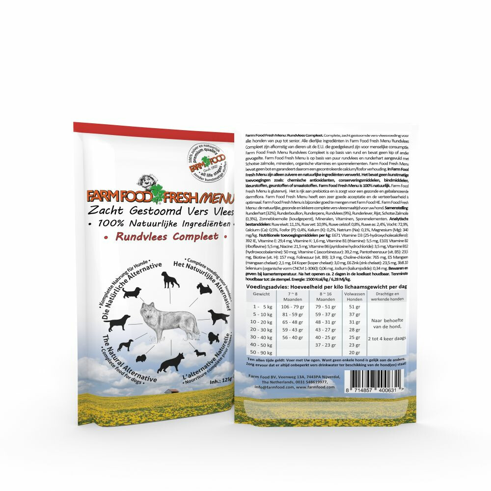 16x Farm Food Fresh Menu Rundvlees125 gr