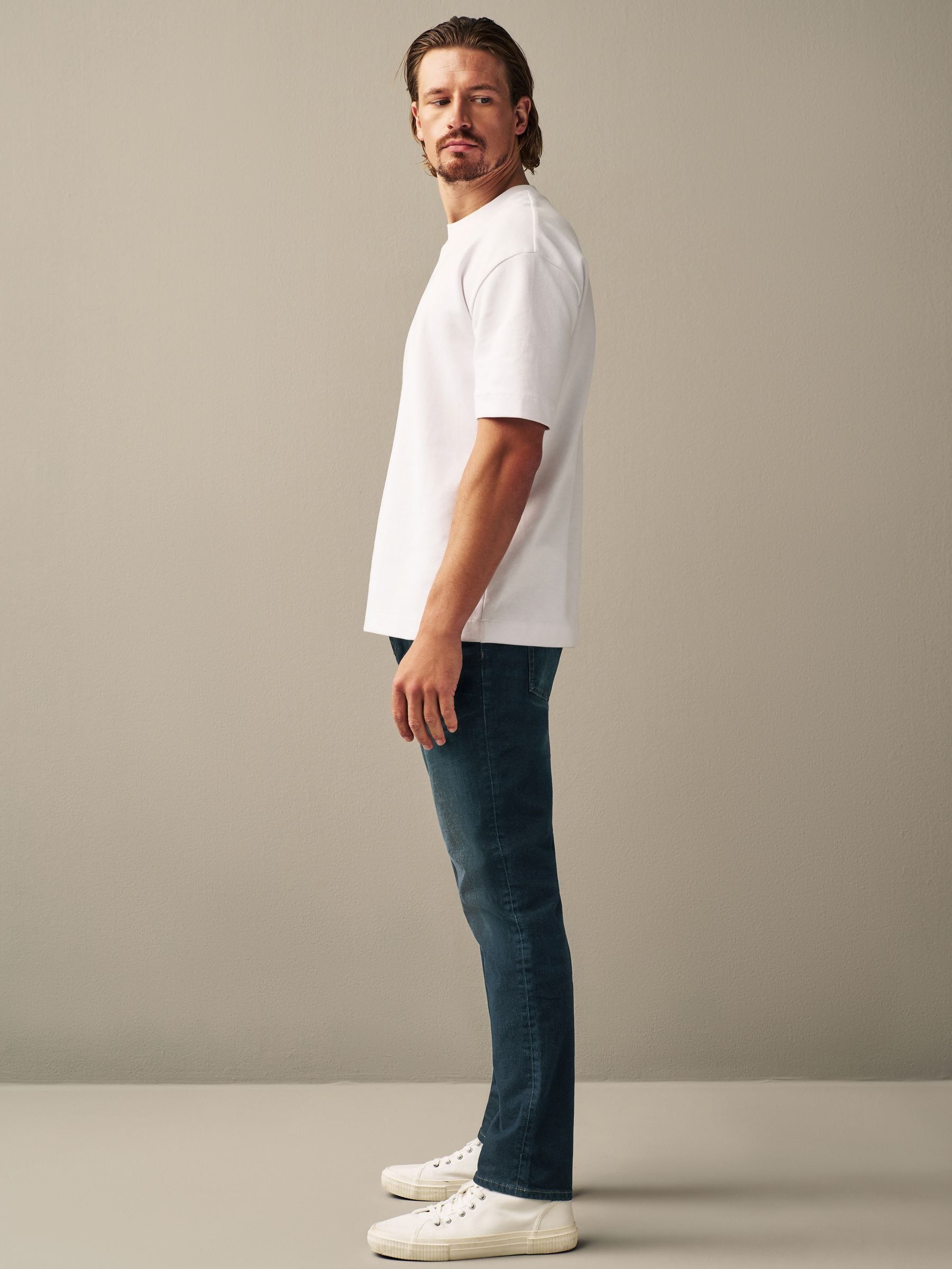 Diepblauw - Slim Fit - Authentieke stretch denim jeans