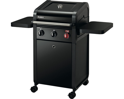 Enders Cubiq Pro 3 R Turbo 3-pits gasbarbecue, zwart, inclusief dekselthermometer, vetopvangbak, grillrooster, krachtige verwarmingszone, uitklapbare zijtafel, warmhoudrek.