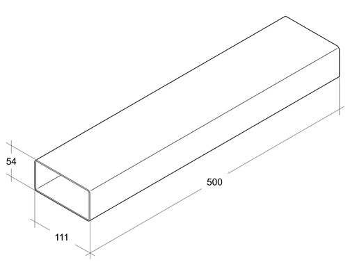 Rotheigner platte buis, wit, 111x54 mm, lengte 0,50 m