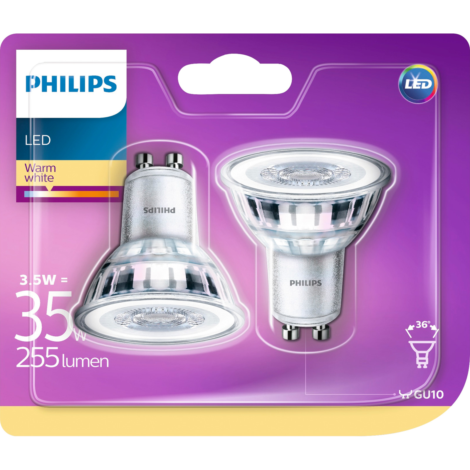 LED-LM 2xGU10 PAR16 35W 255Lm 2700K