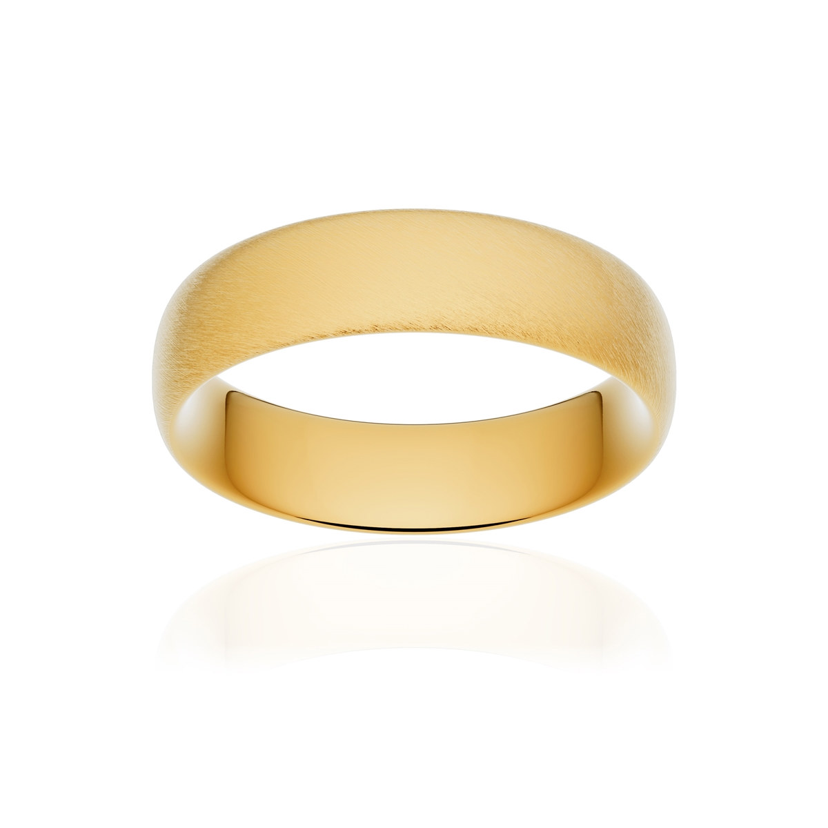 Alliance or 750 jaune givré ruban confort 6mm